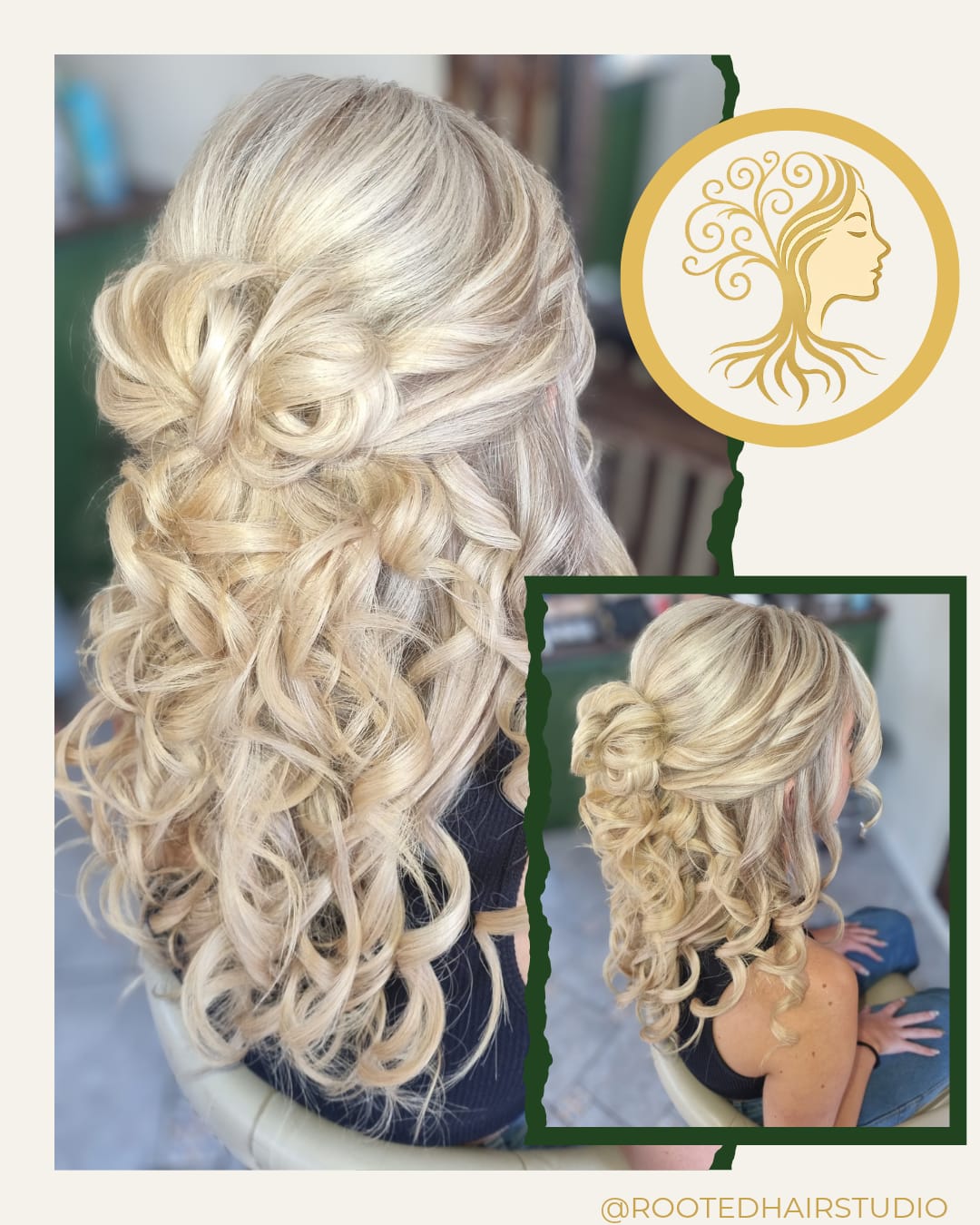 Before and after hair transformation by Rooted Hair Studio