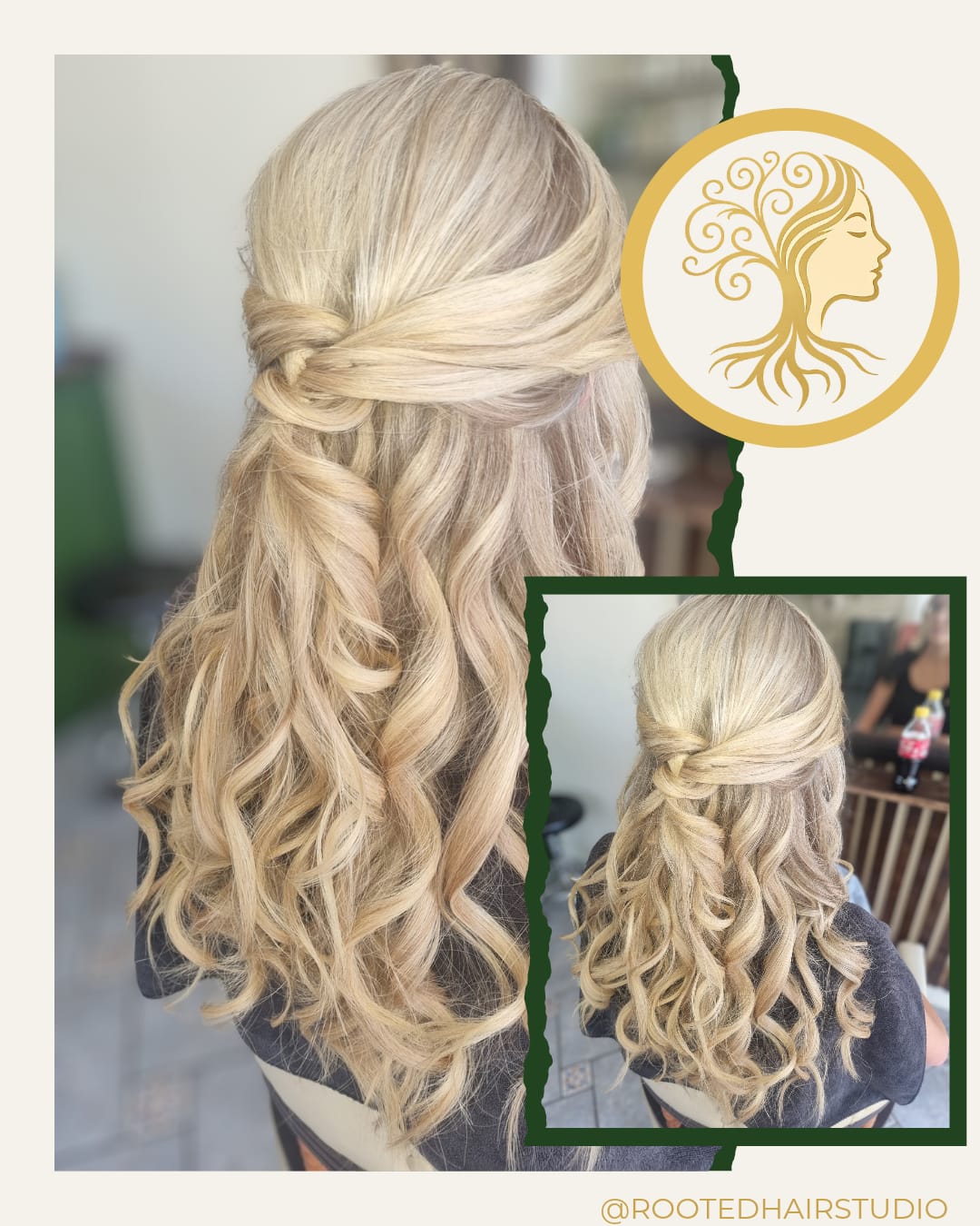 Before and after hair transformation by Rooted Hair Studio