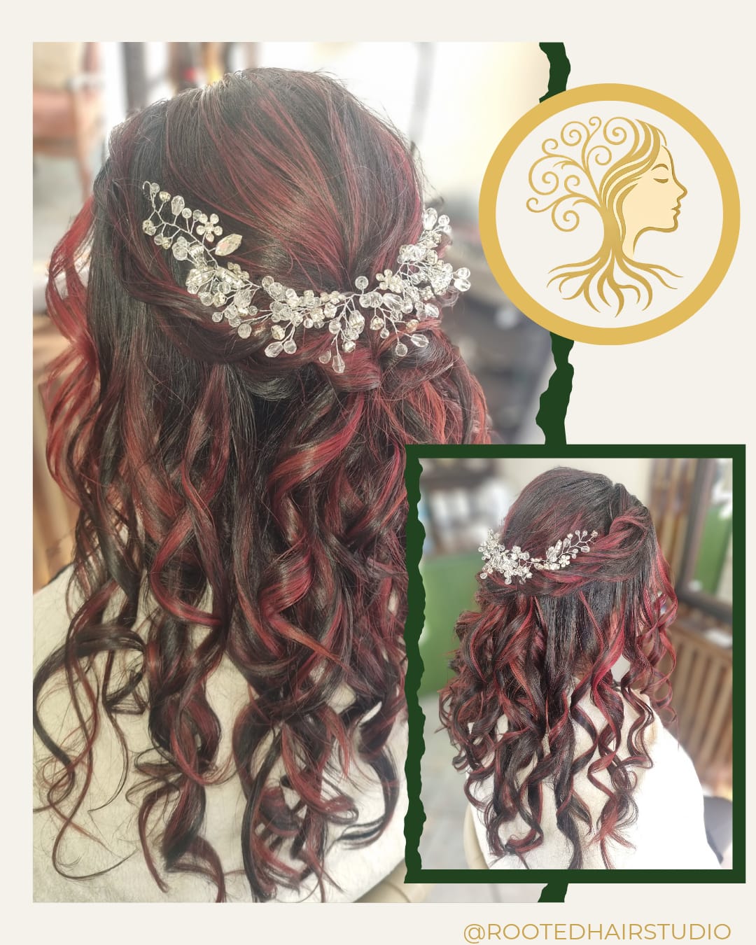 Before and after hair transformation by Rooted Hair Studio