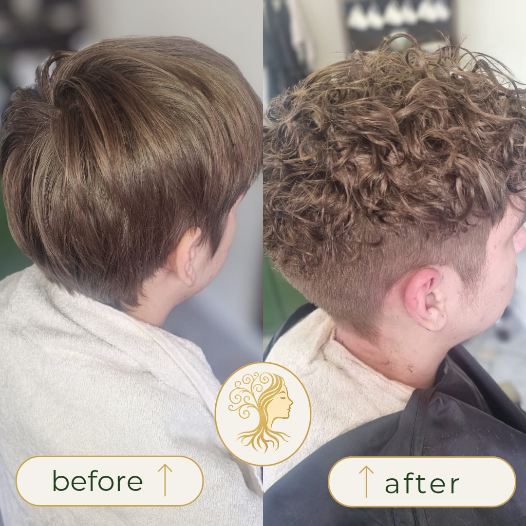 Before and after hair transformation by Rooted Hair Studio